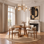 Mid-Century Modern Round Wooden Dining Table