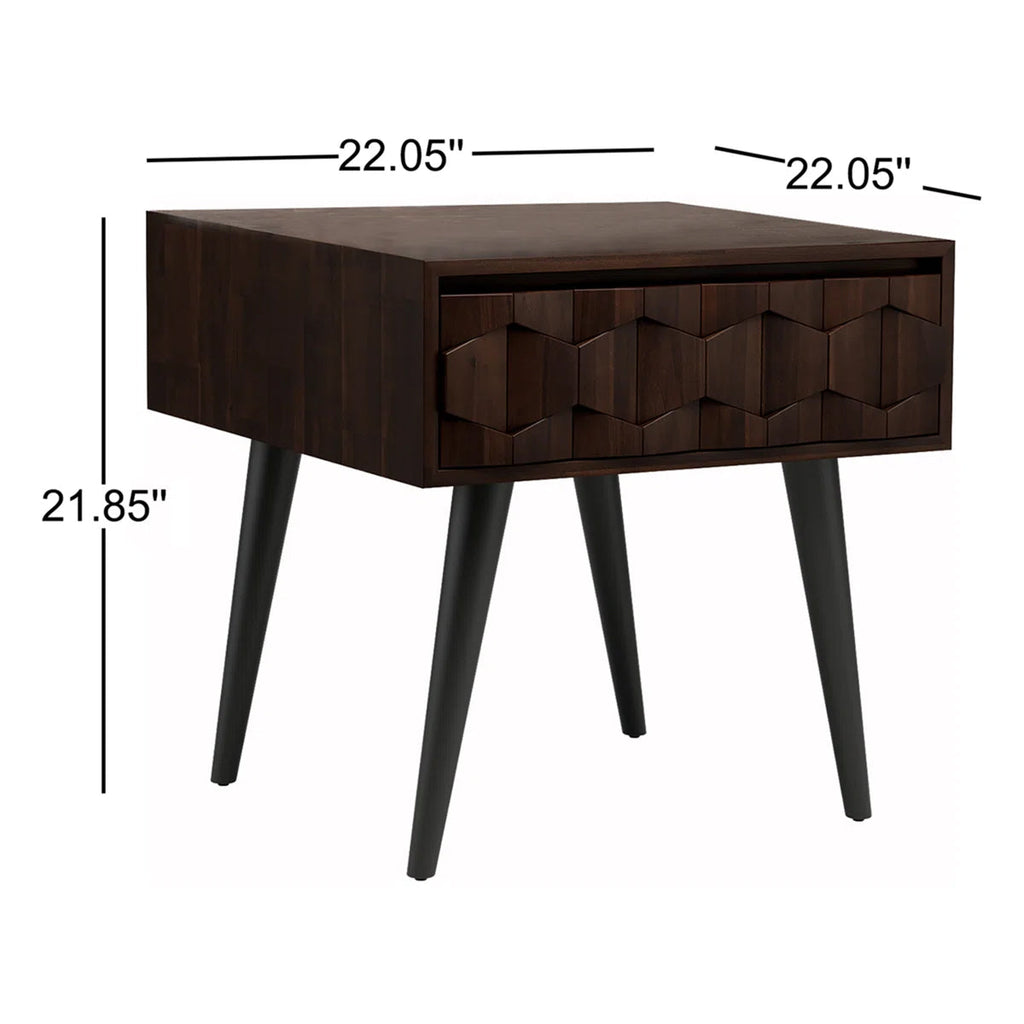 Geometric Cube Bedside Table