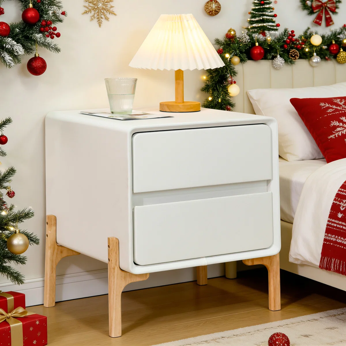 Scandinavian White Oak Bedside Table