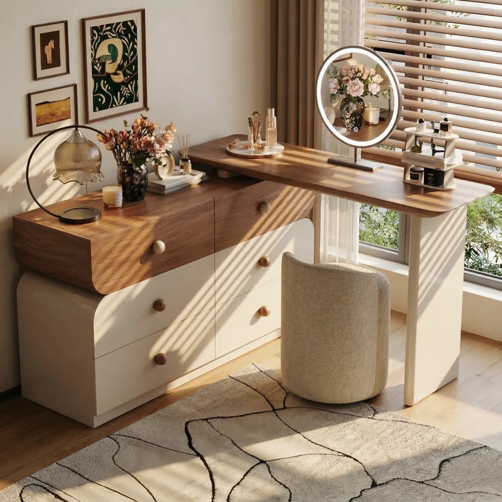 Nira Walnut Glow Dressing Table