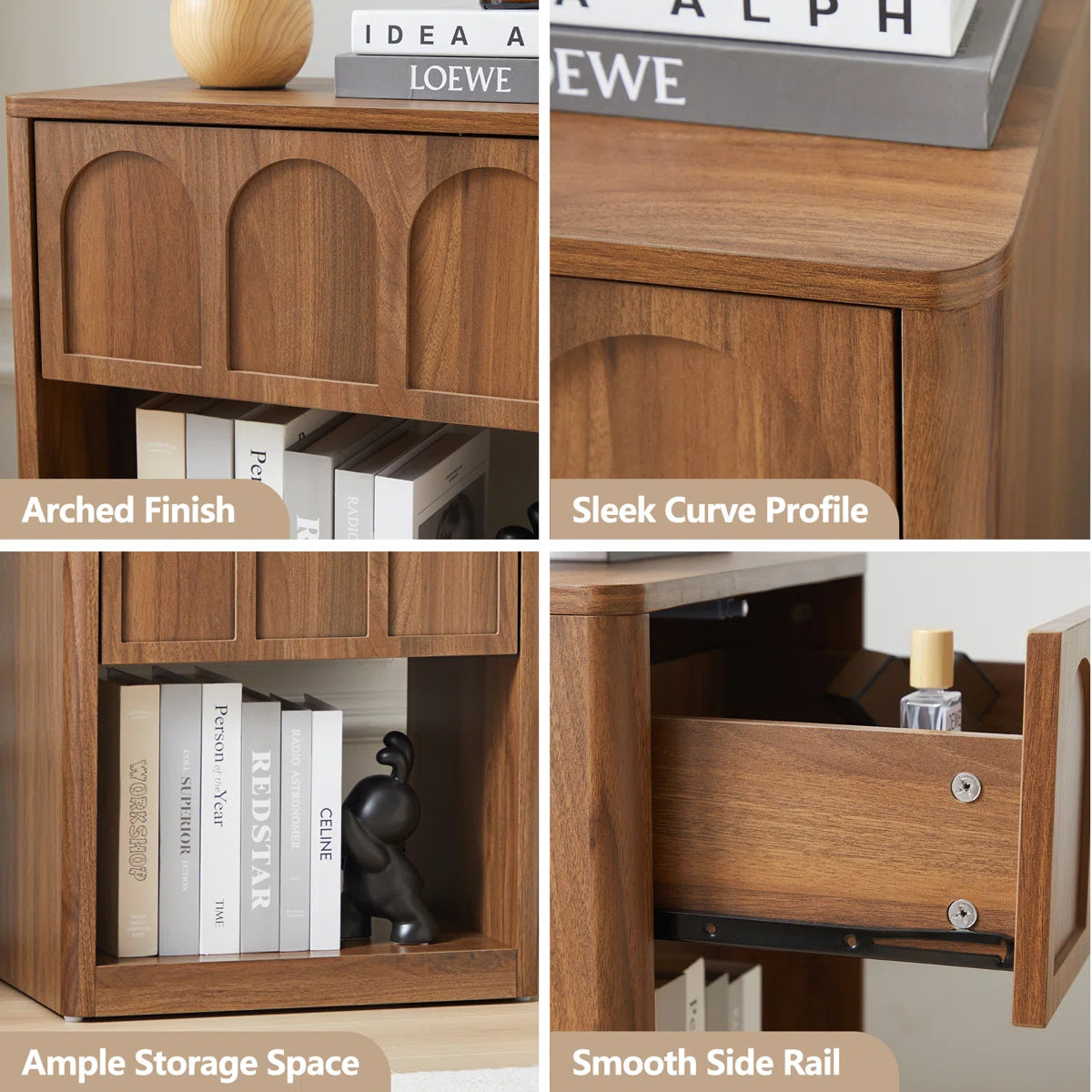 Arch Storage Bedside Cabinet