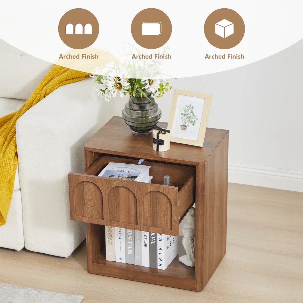 Arch Storage Bedside Cabinet