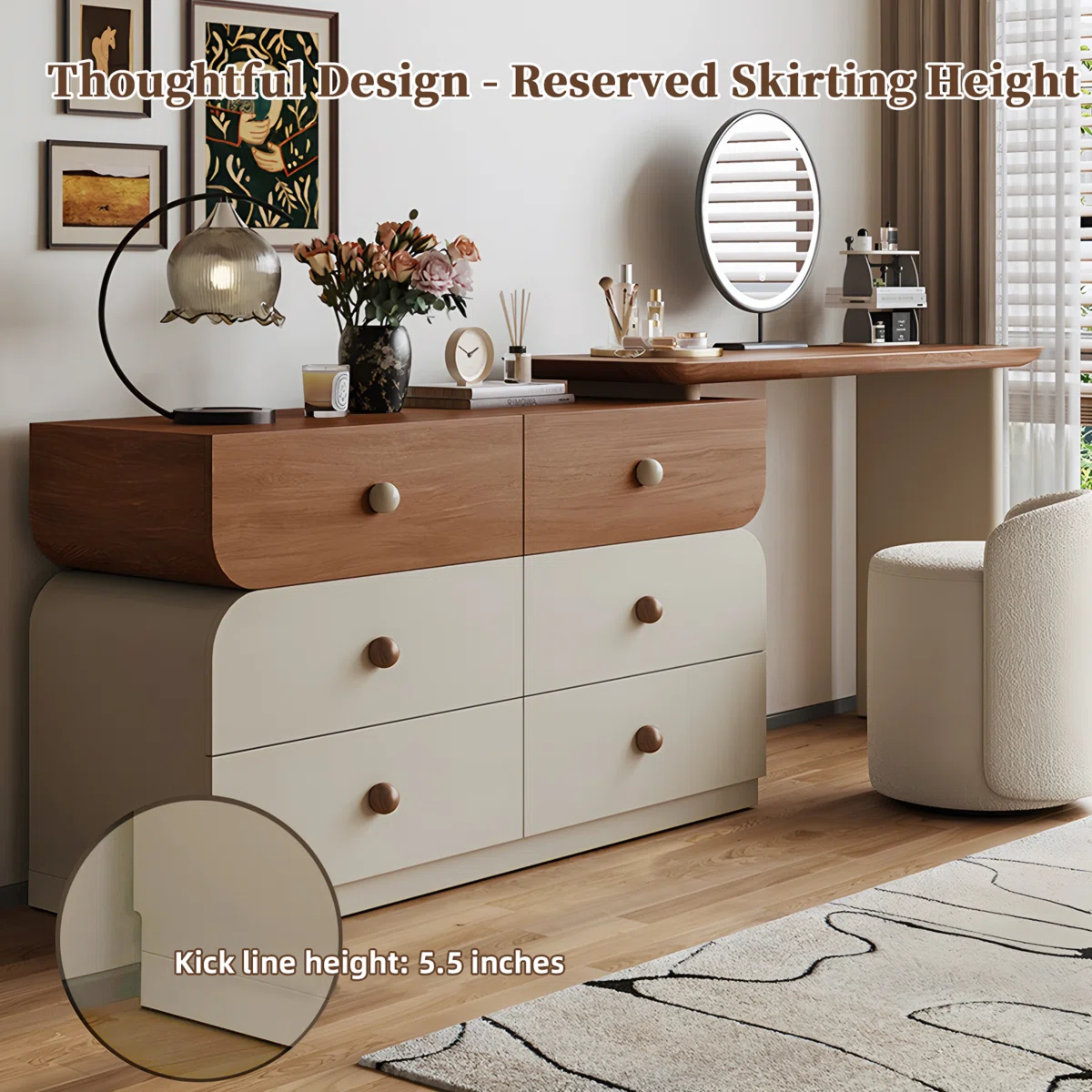 Nira Walnut Glow Dressing Table