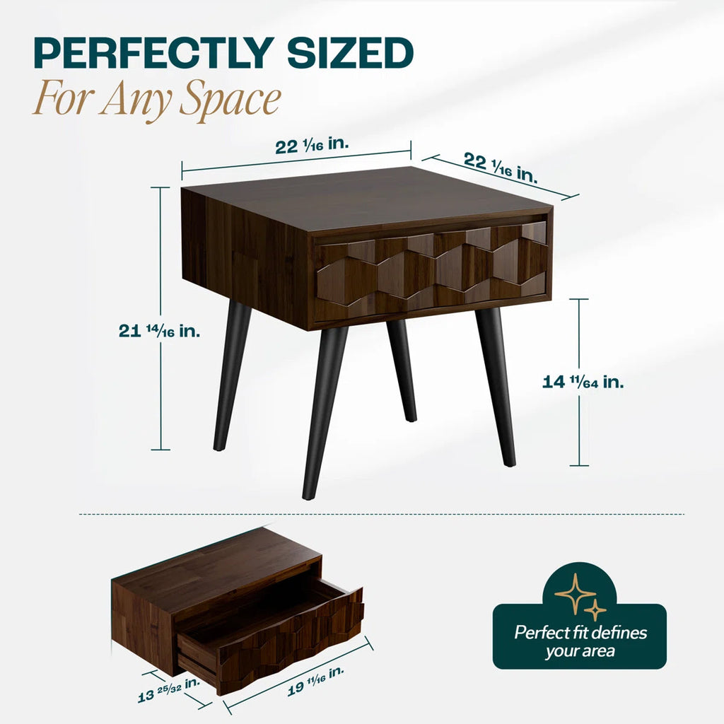 Geometric Cube Bedside Table
