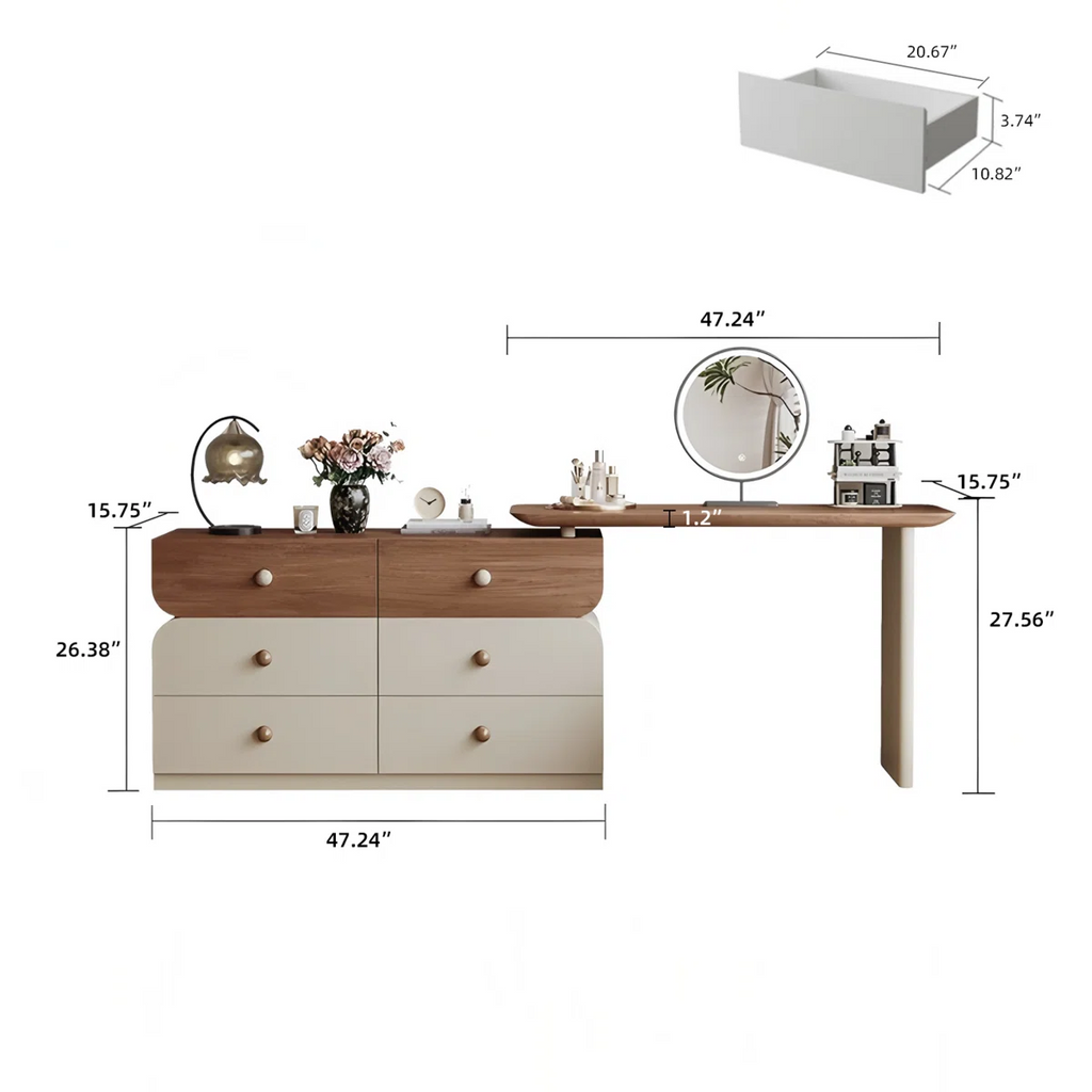 Nira Walnut Glow Dressing Table