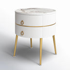 Luxury Round White Bedside Table