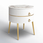 Luxury Round White Bedside Table