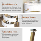 Luxury Round White Bedside Table
