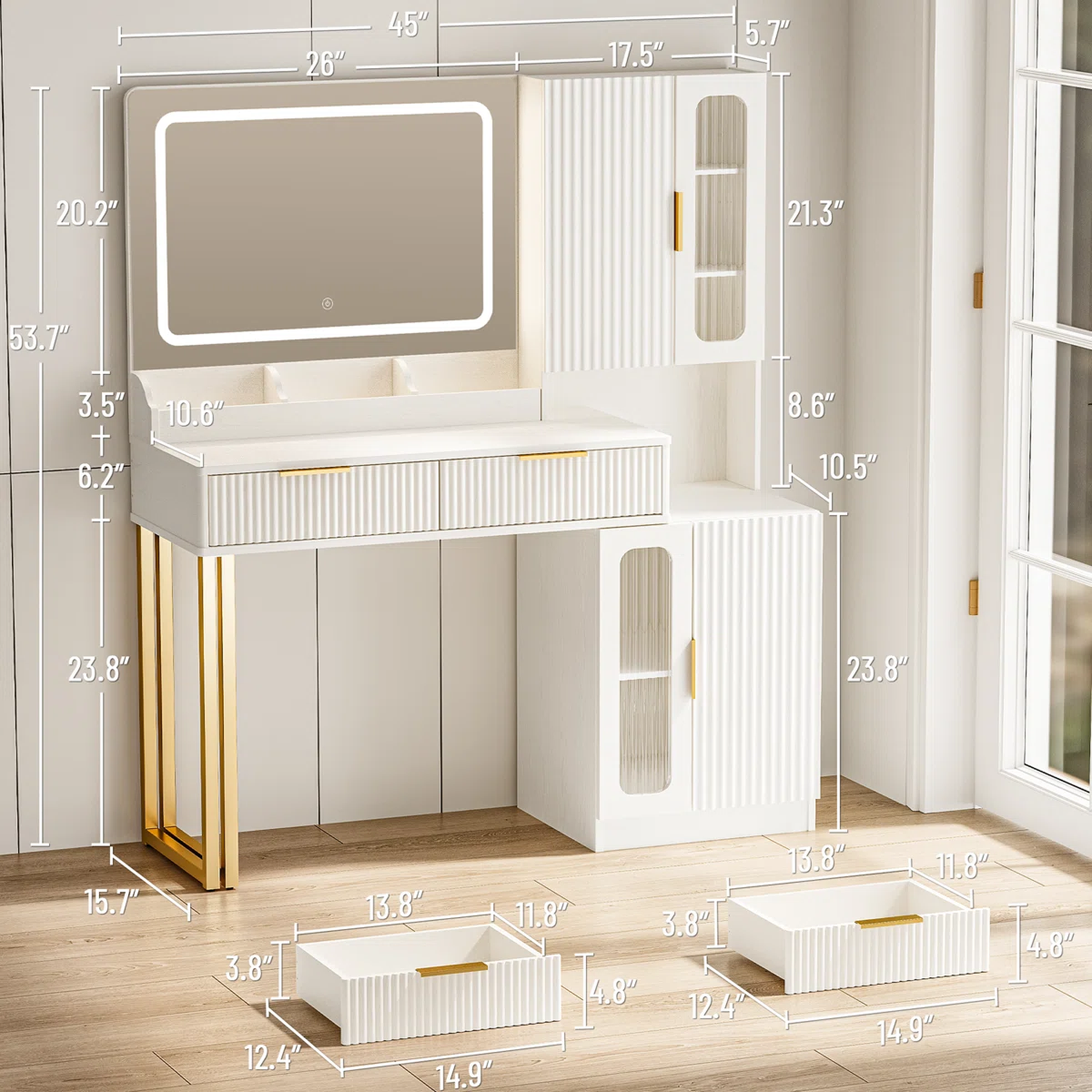 Nira Ivory Dressing Table