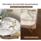 Luxury Round White Bedside Table