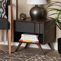 Open Shelf Walnut Bedside Table
