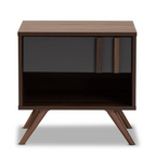 Open Shelf Walnut Bedside Table