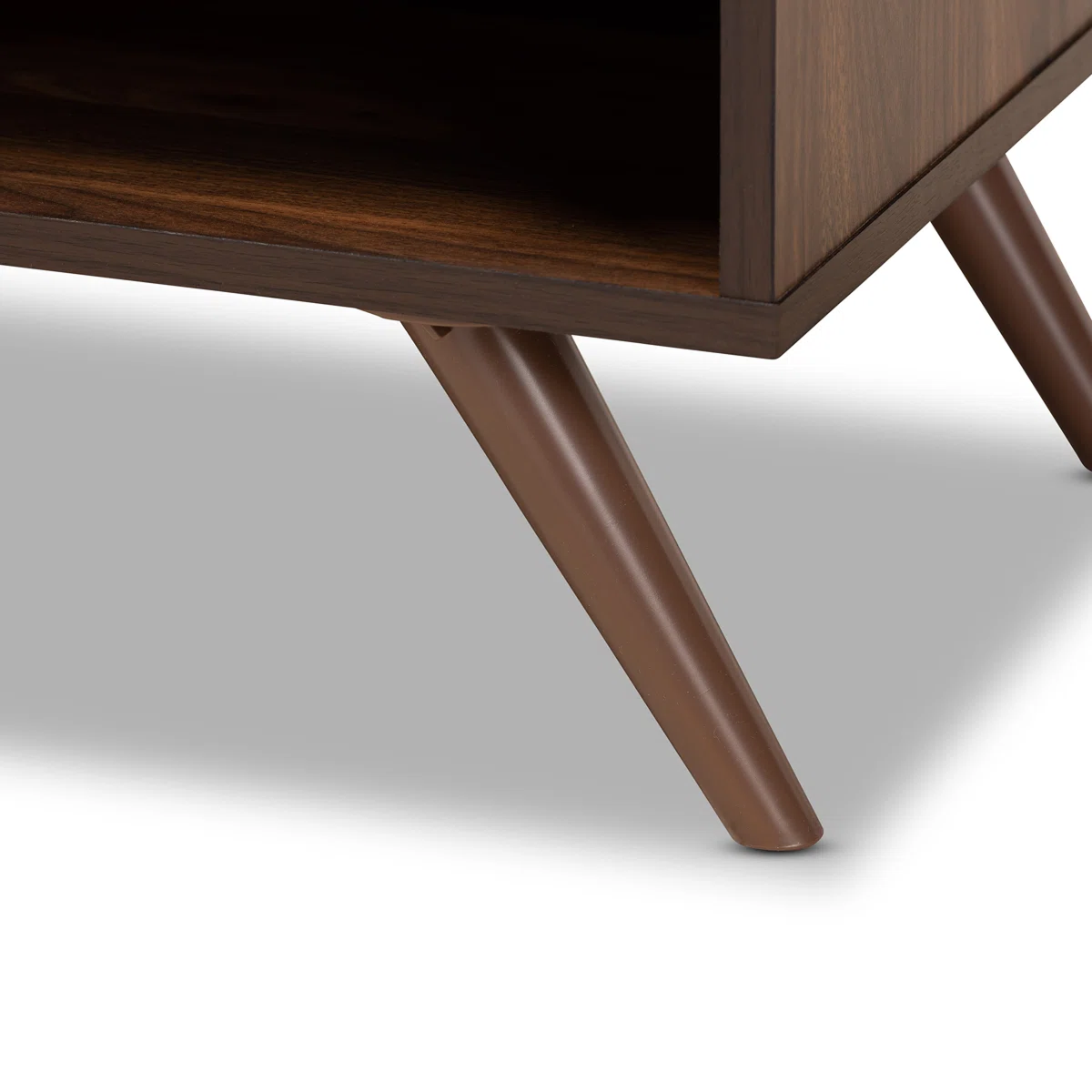Open Shelf Walnut Bedside Table