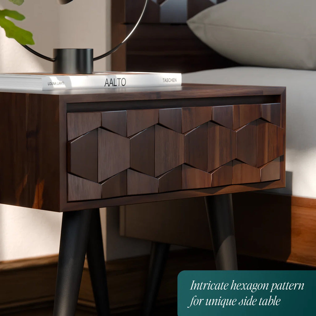 Geometric Cube Bedside Table