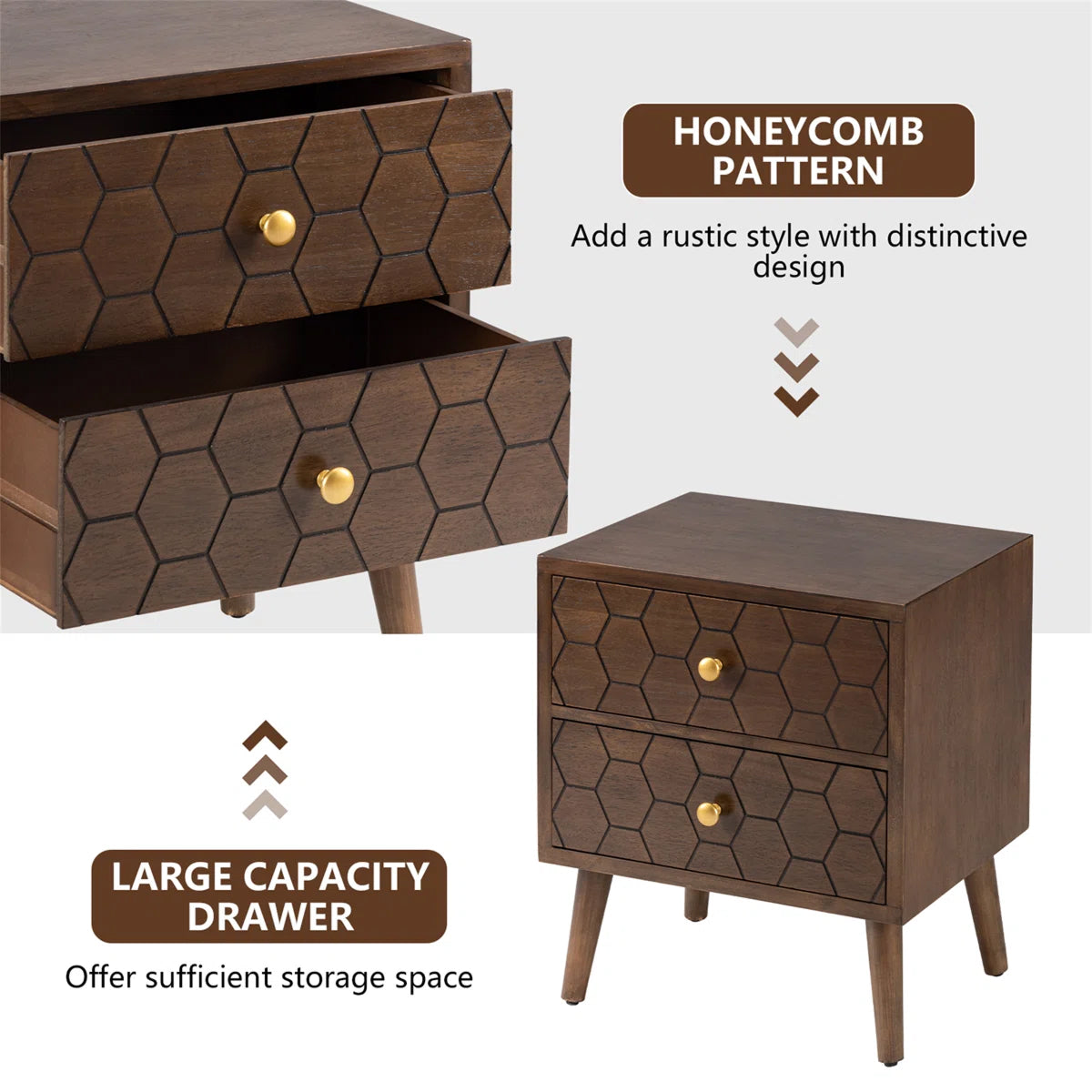 Honeycomb Accent Bedside Table