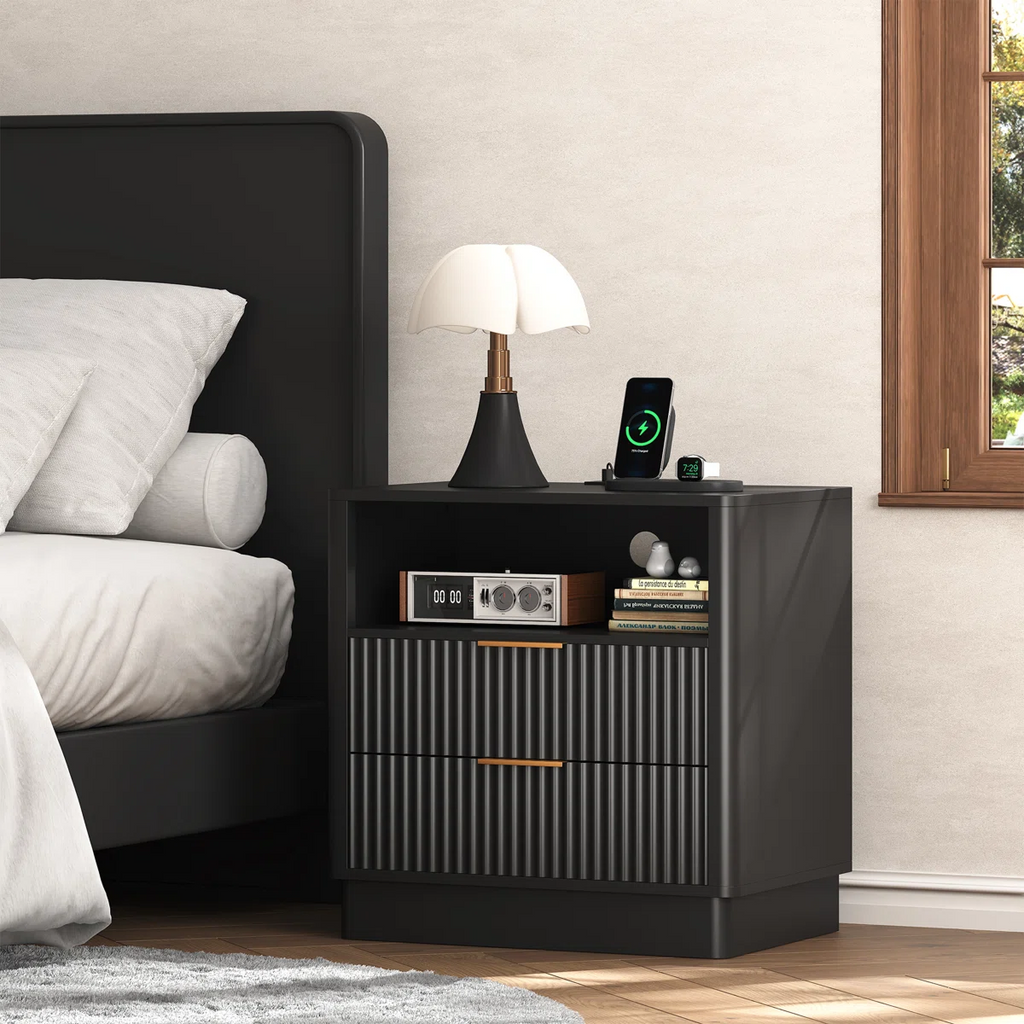 Contemporary LED Cabinet Bedside Table