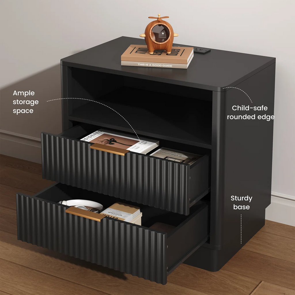Contemporary LED Cabinet Bedside Table