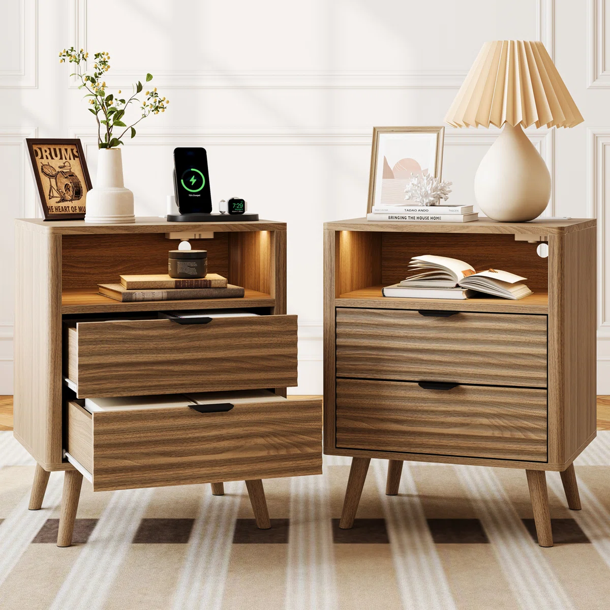 LED Wooden Night Stand