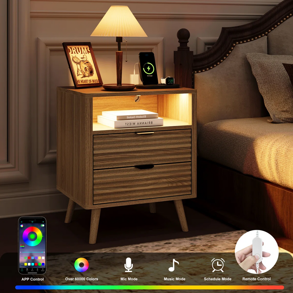 LED Wooden Night Stand