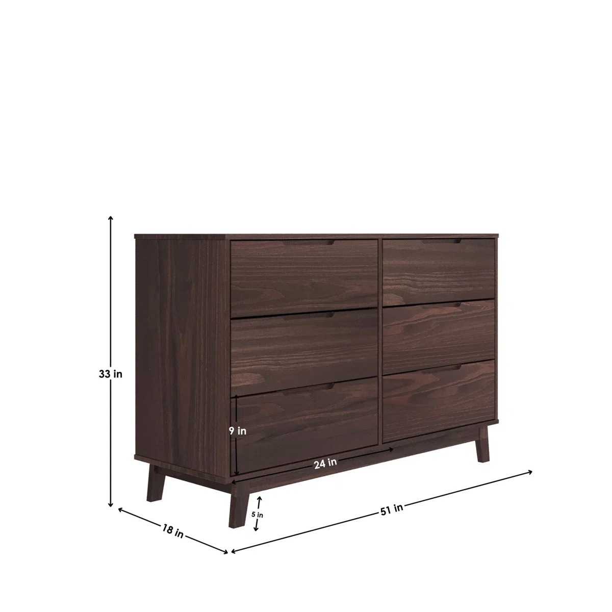 Nira Walnut Luxe Dresser