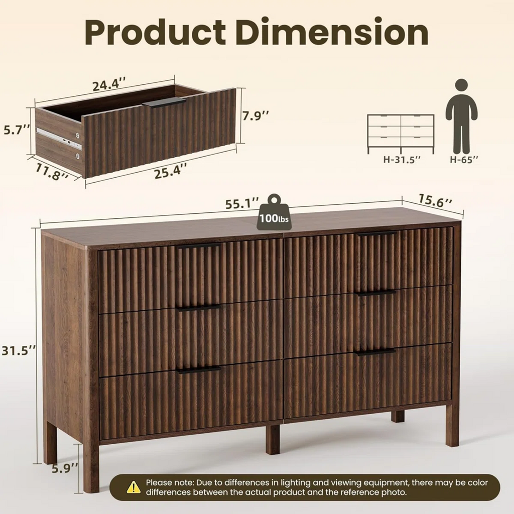 Nira Fluted White Dresser