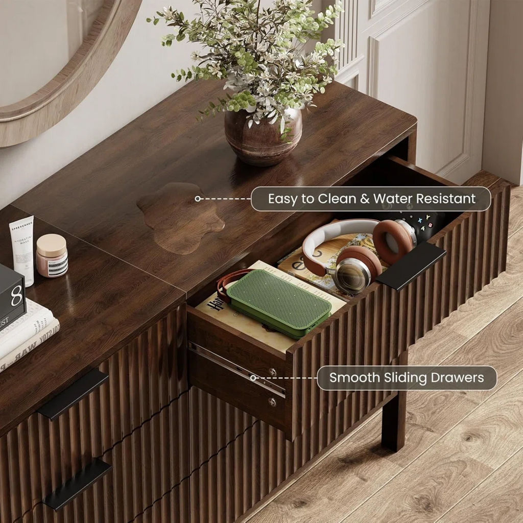 Nira Fluted White Dresser