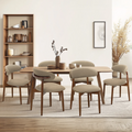 Premium Solid Wood Dining Chairs with Upholstered Seat (Set of 6)