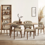 Premium Solid Wood Dining Chairs with Upholstered Seat (Set of 6)