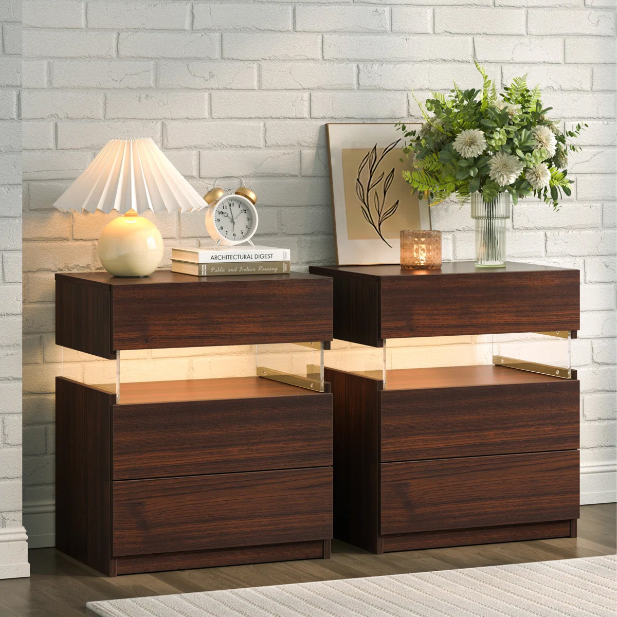 Floating LED Bedside Table