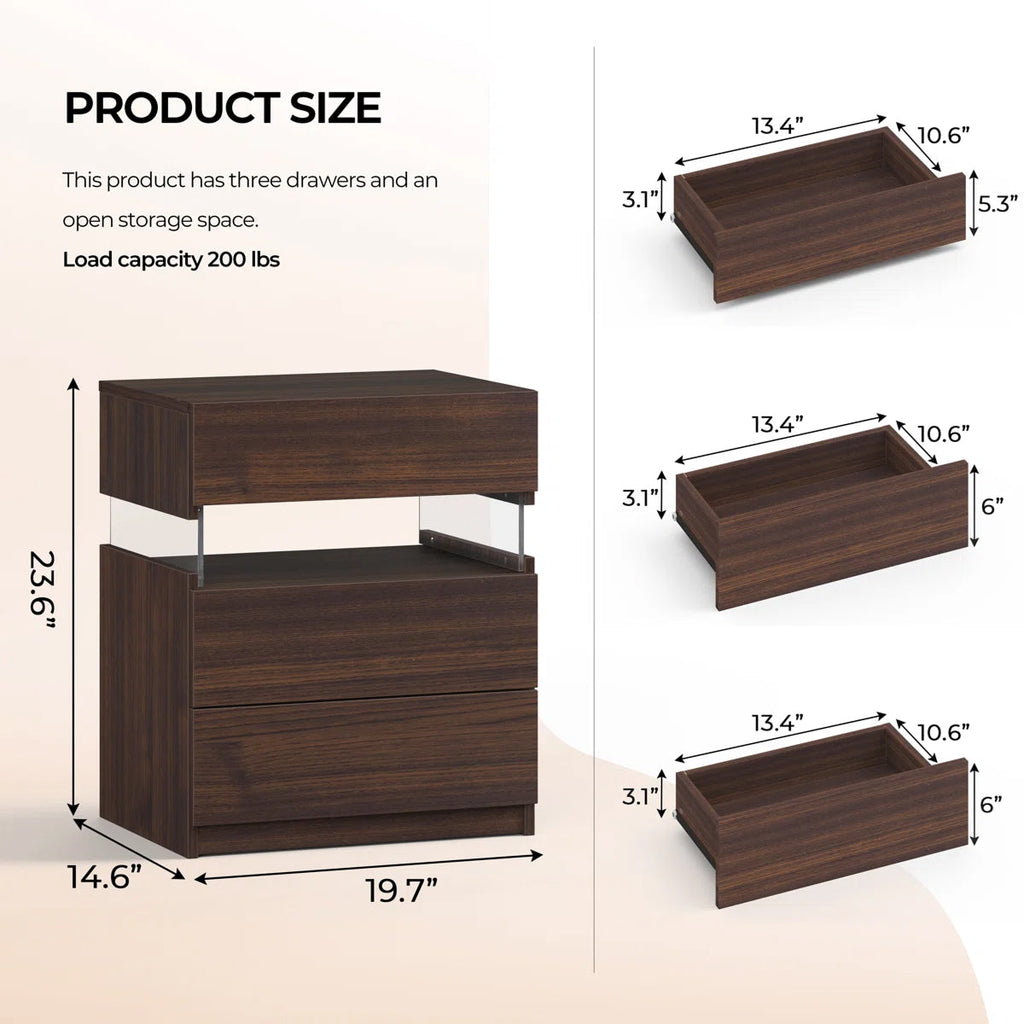 Floating LED Bedside Table