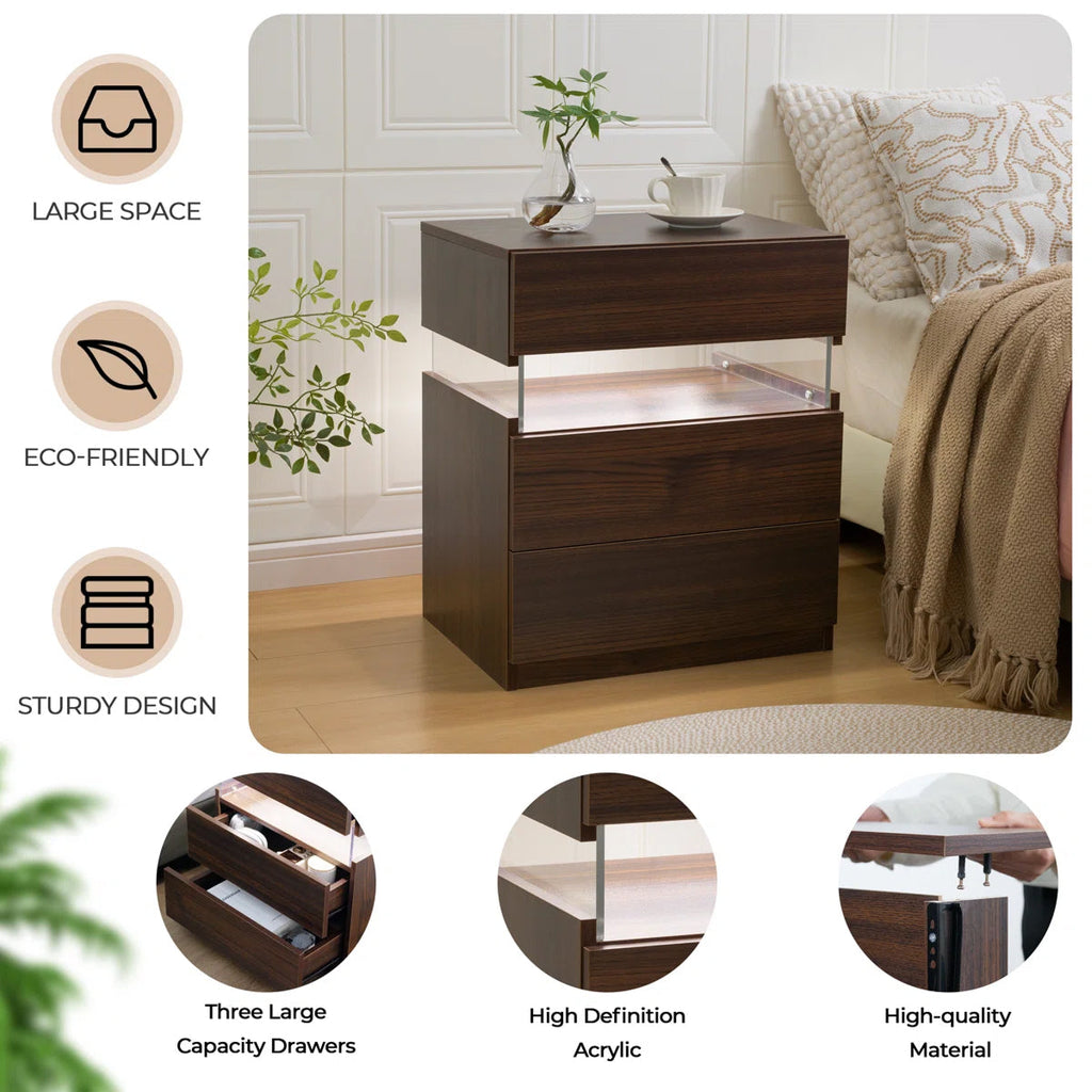 Floating LED Bedside Table