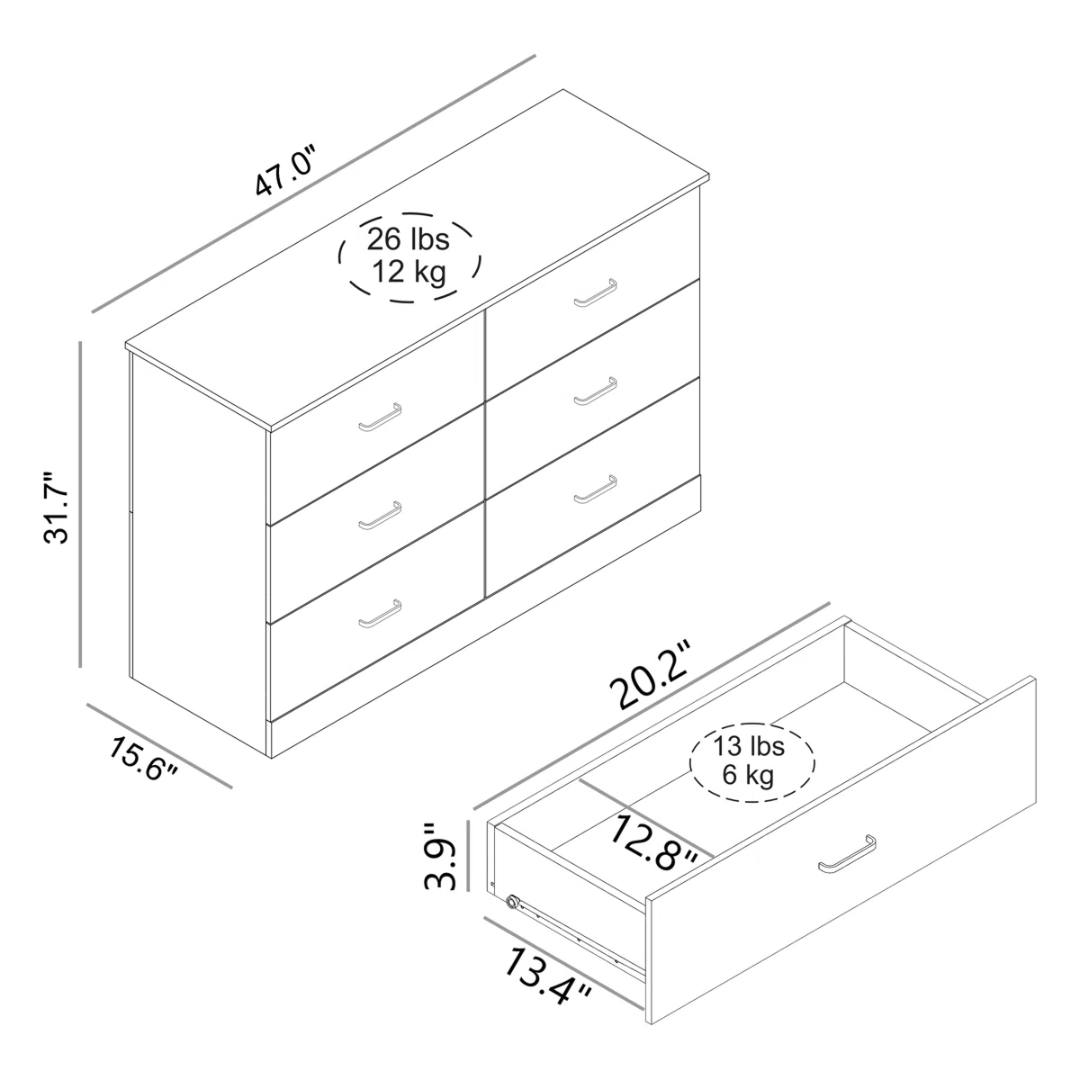 Nira Rustic Drawer Dresser