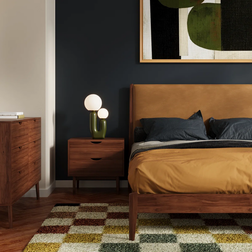 Mid-Century Walnut Bedside Table