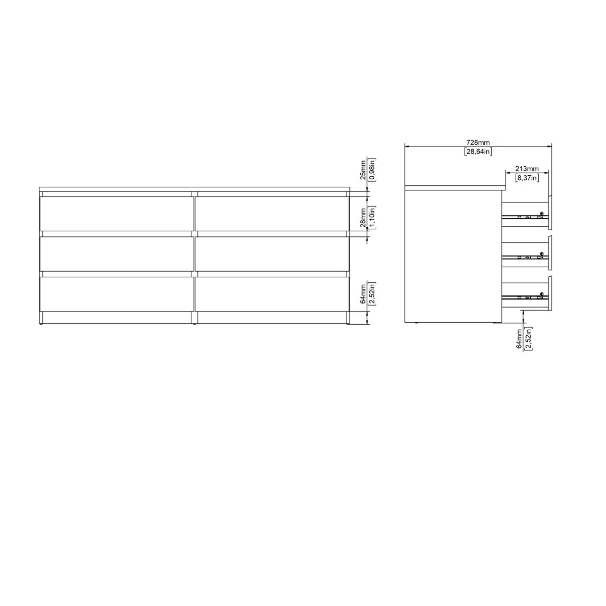 Nira Verona Fluted Dresser
