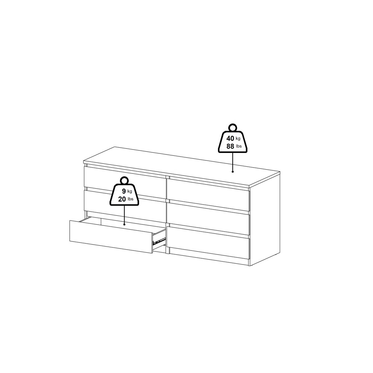 Nira Verona Fluted Dresser