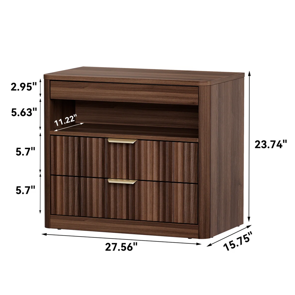 Fluted Executive Side Cabinet