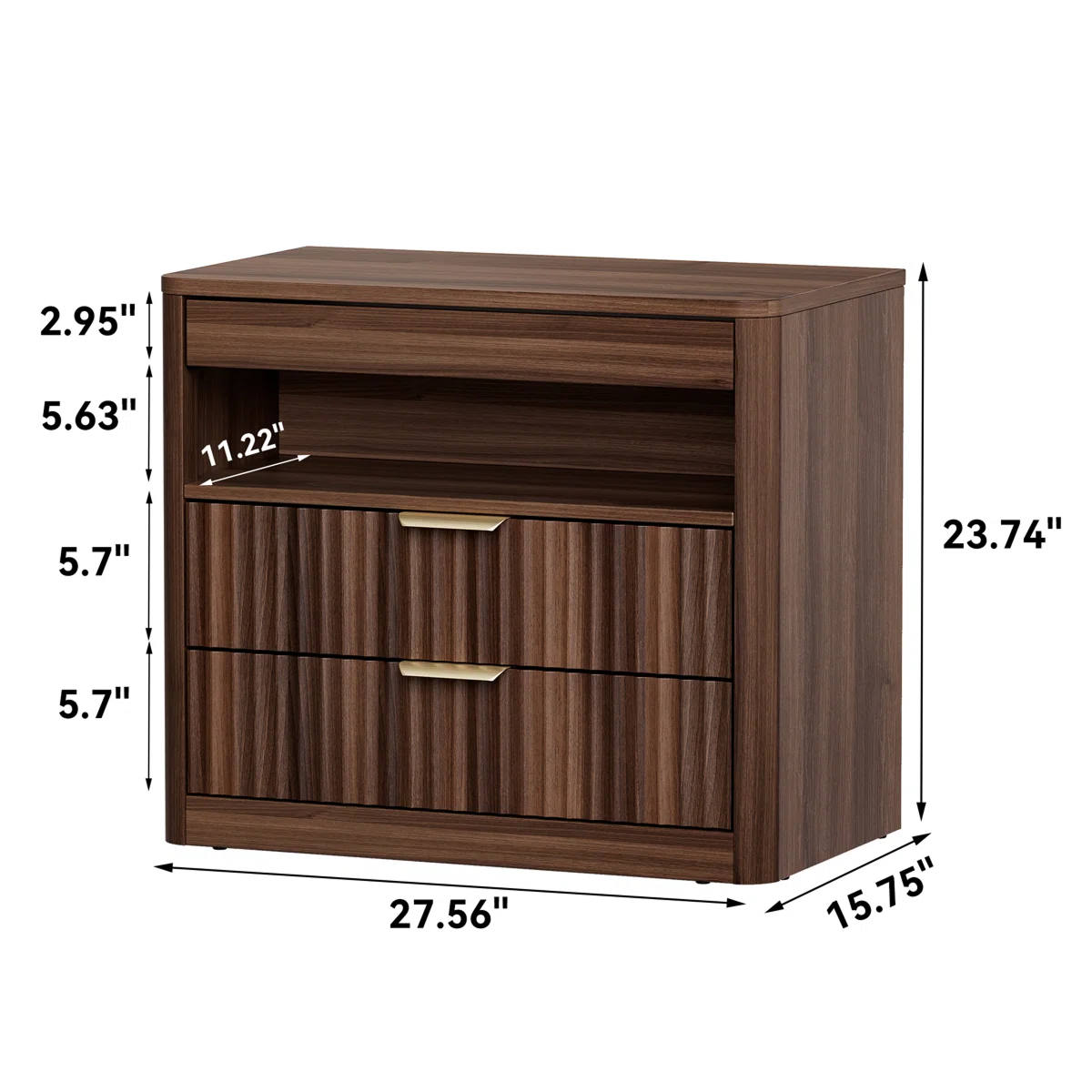 Fluted Executive Side Cabinet