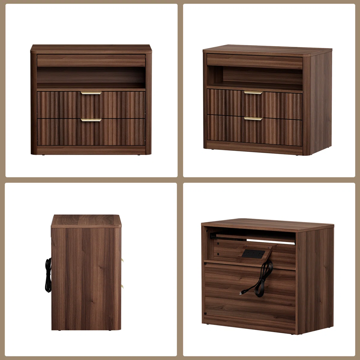 Fluted Executive Side Cabinet