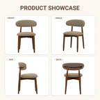 Premium Solid Wood Dining Chairs with Upholstered Seat (Set of 6)