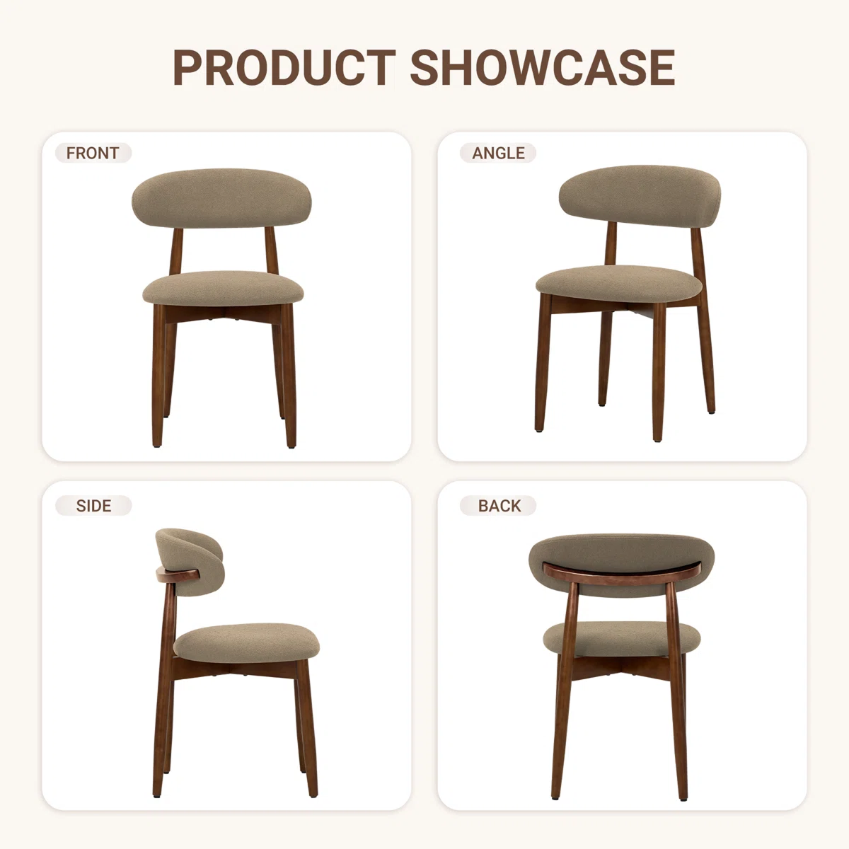 Premium Solid Wood Dining Chairs with Upholstered Seat (Set of 6)