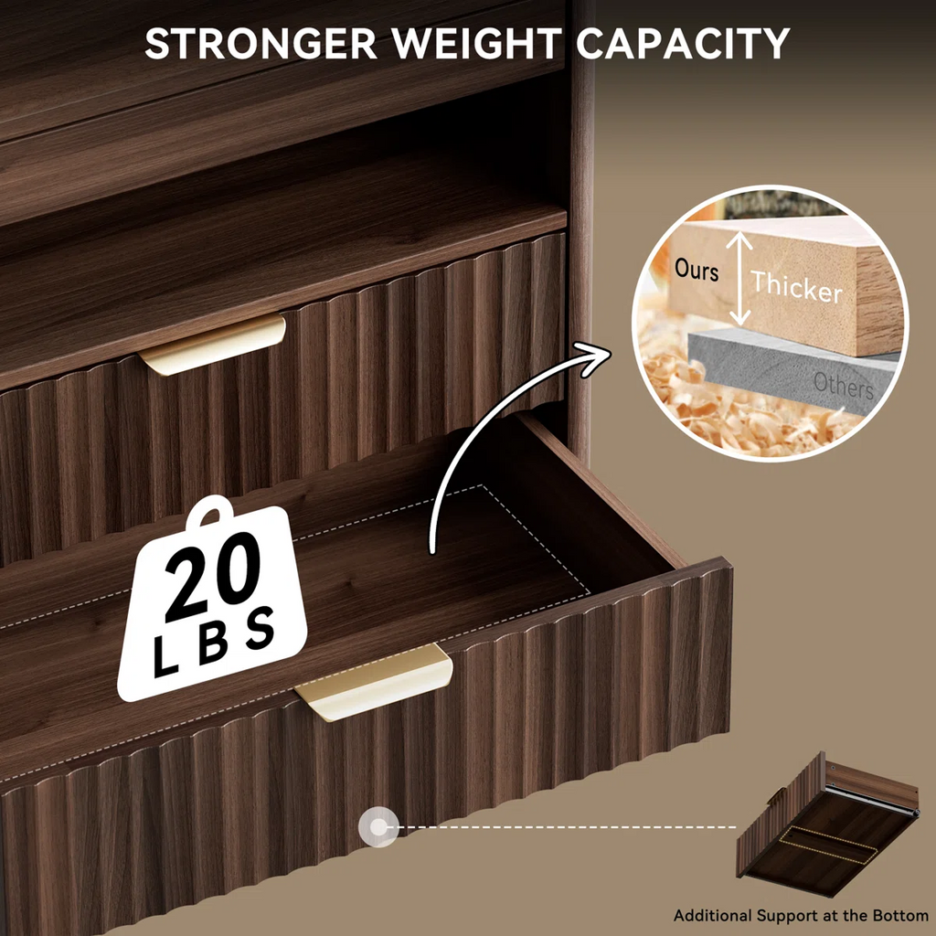 Fluted Executive Side Cabinet