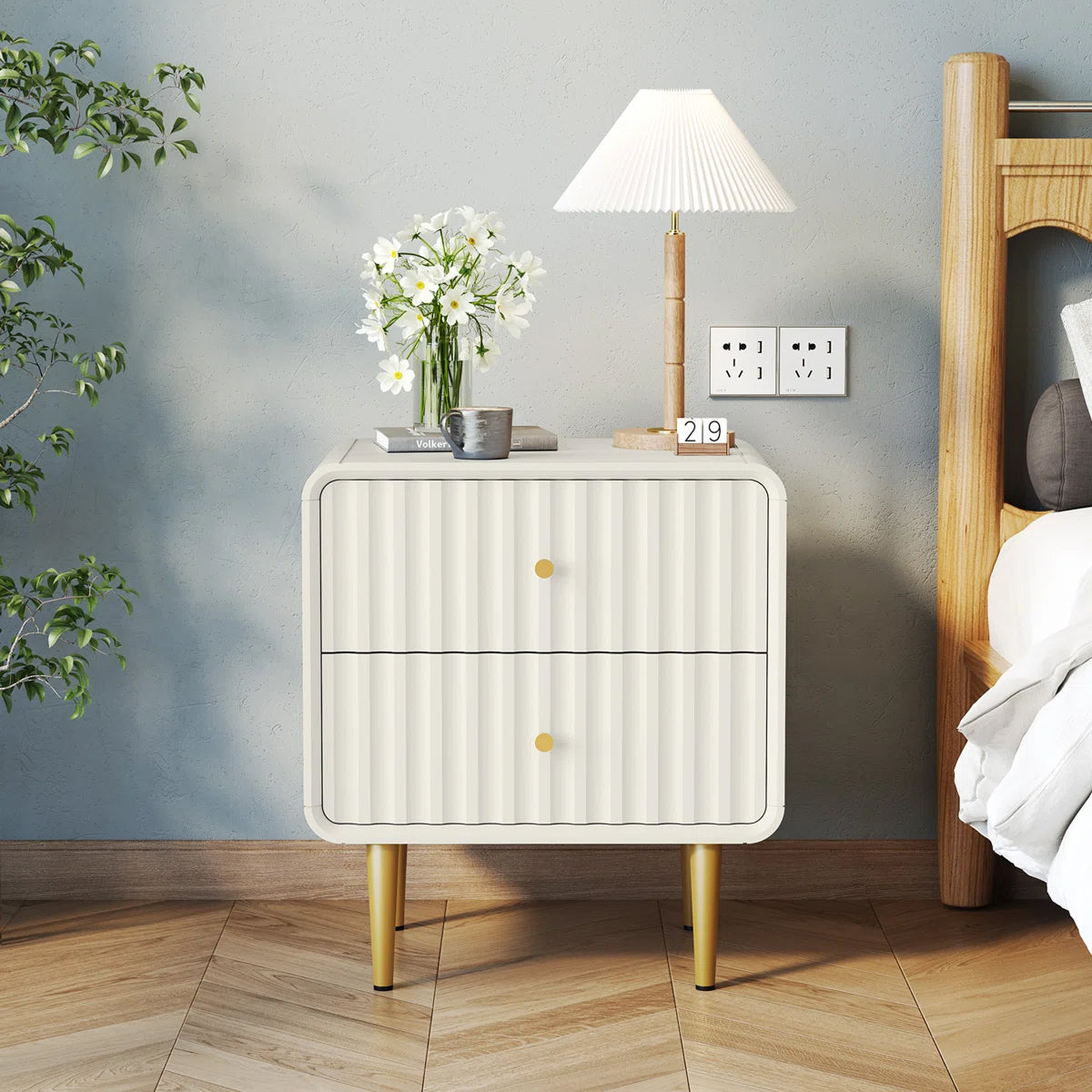 Ivory Gold Luxury Bedside Table