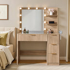 Nira Fluted Oak Dressing Table