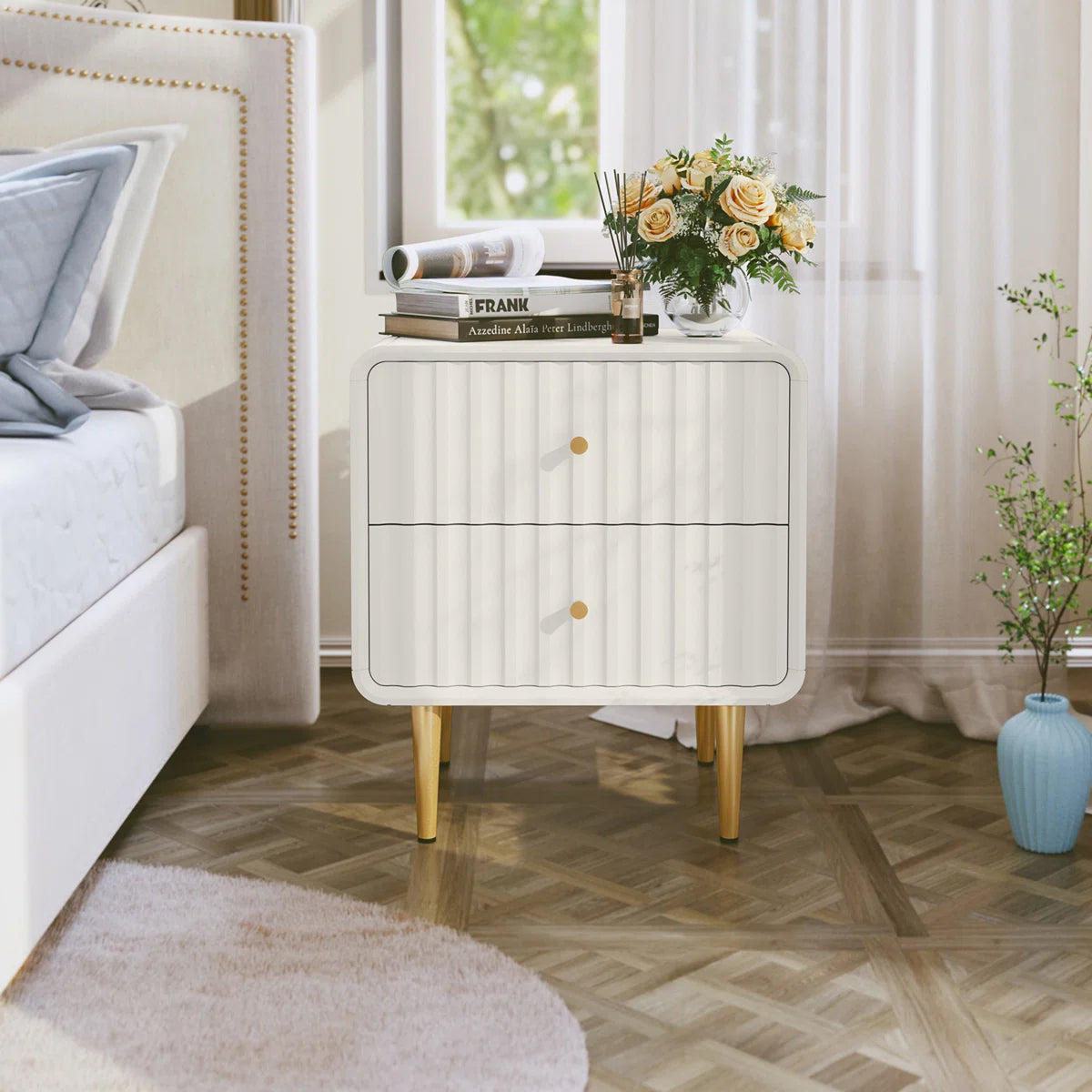 Ivory Gold Luxury Bedside Table