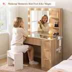 Nira Fluted Oak Dressing Table