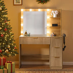Nira Fluted Oak Dressing Table