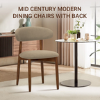 Premium Solid Wood Dining Chairs with Upholstered Seat (Set of 6)