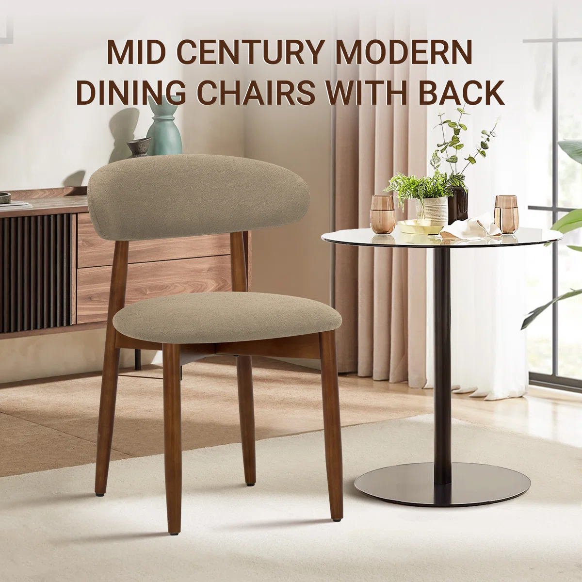 Premium Solid Wood Dining Chairs with Upholstered Seat (Set of 6)