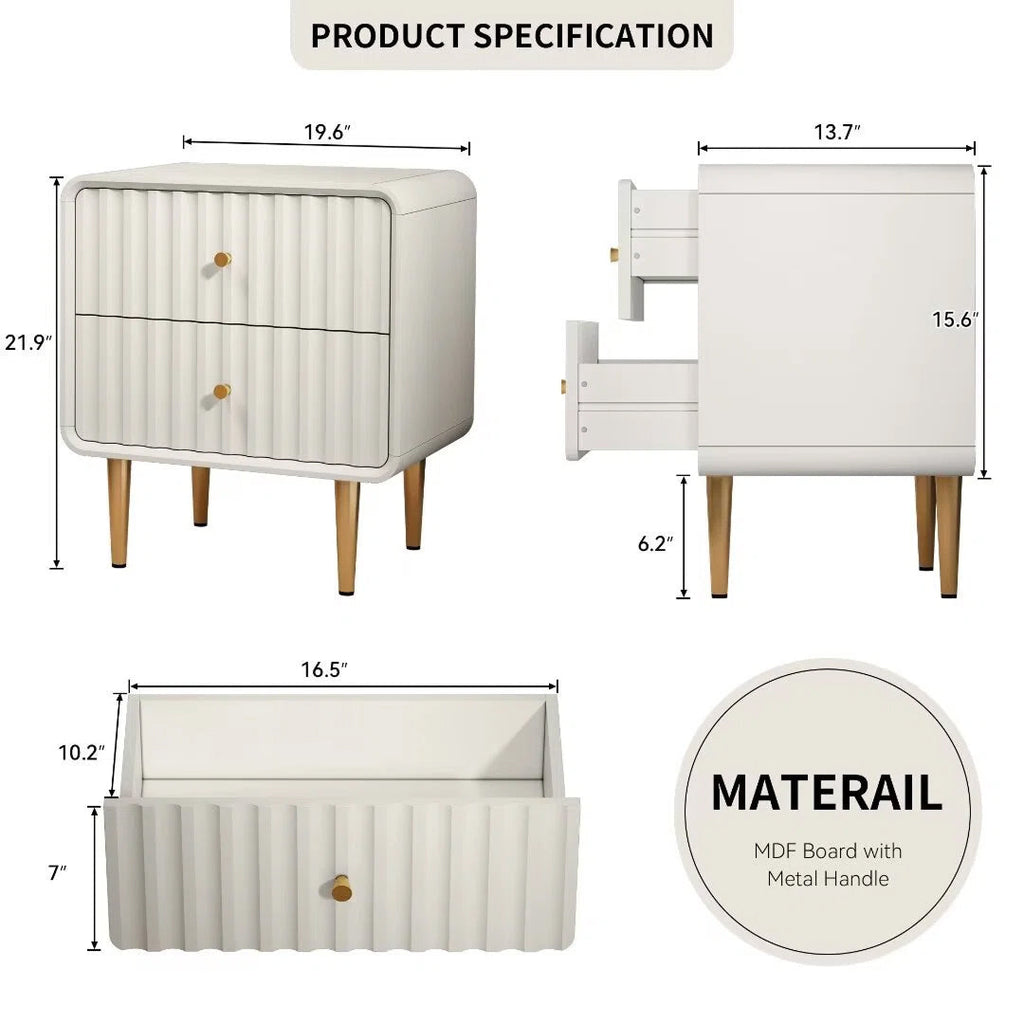 Ivory Gold Luxury Bedside Table