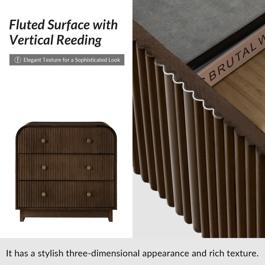Arched Fluted Chest Bedside Table